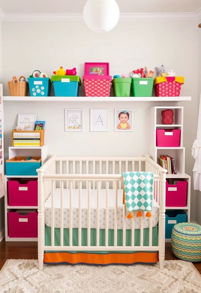 10 Budget-Friendly Nursery Boy Decor Ideas That Look Expensive (You Won’t Believe #3!) - 9. Colorful Storage Solutions