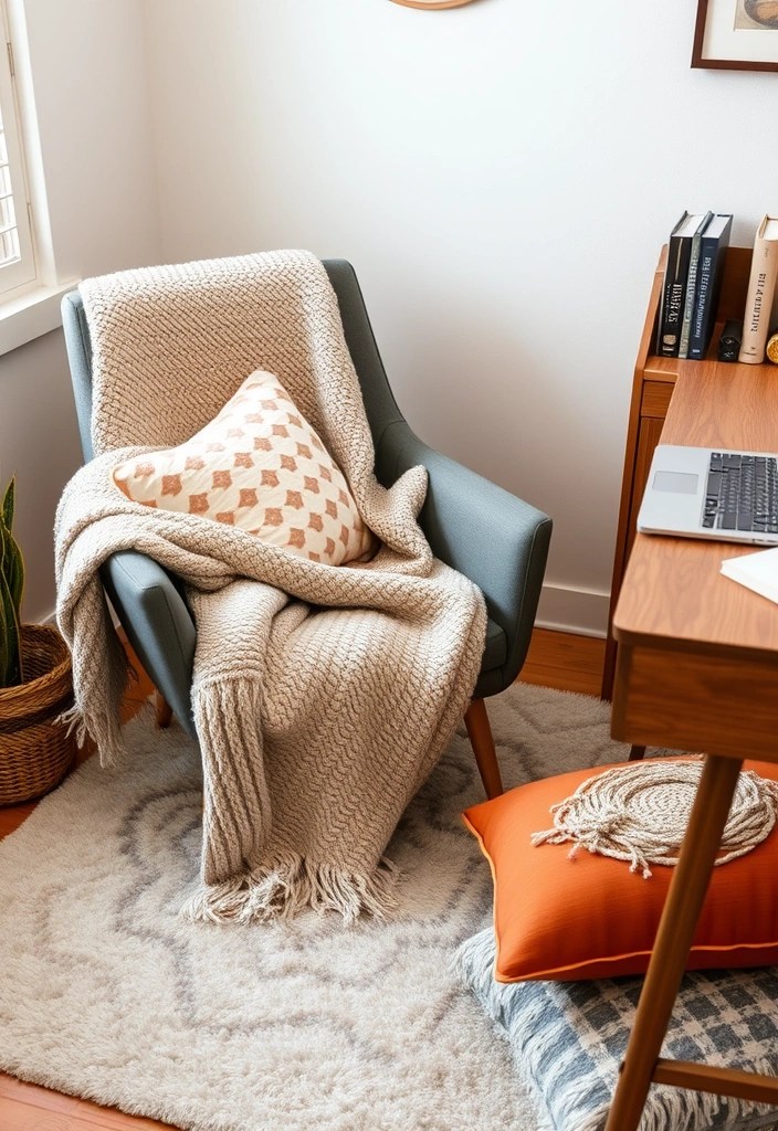 10 Must-Have Home Office Decor Items You Didn't Know You Needed! - 5. Cozy Textiles