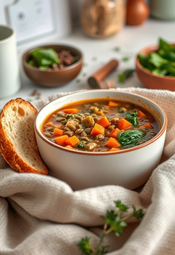 11 Healthy Dinners Under $10 That Are Perfect for Tight Budgets (You’ll Be Amazed by #8!) - 4. Lentil Soup with Spinach