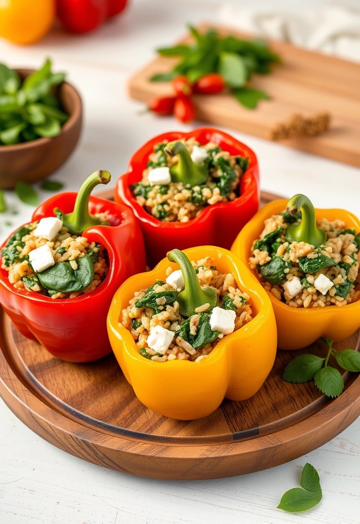 11 Healthy Dinners Under $10 That Are Perfect for Tight Budgets (You’ll Be Amazed by #8!) - 8. Spinach & Feta Stuffed Peppers