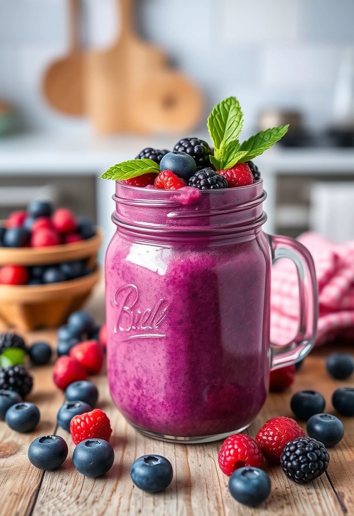 13 Delicious Healthy Meal Smoothies for Instant Energy (Don’t Miss #8!) - 2. Berry Blast Protein Smoothie