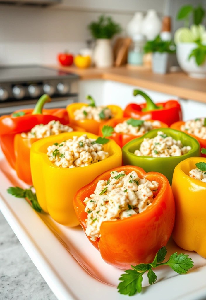 13 Satisfying Low-Carb Lunches You Can Make in Minutes (#8 Will Blow Your Mind!) - 9. Tuna Salad Stuffed Peppers