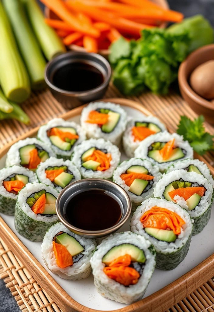 13 Seasonal Healthy Kids Lunch Ideas That Celebrate Fresh Ingredients! - 12. Veggie Sushi Rolls