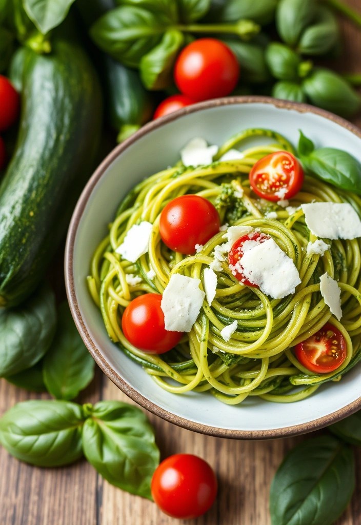 13 Seasonal Healthy Kids Lunch Ideas That Celebrate Fresh Ingredients! - 9. Zucchini Noodles with Pesto