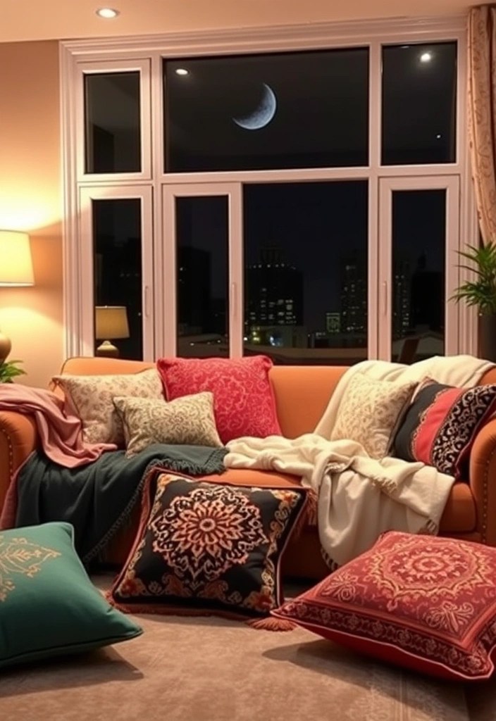 14 Cozy Ramadan Decor Ideas for Heartwarming Family Gatherings (You’ll Wish You Knew #6!) - 2. Cozy Textile Layers