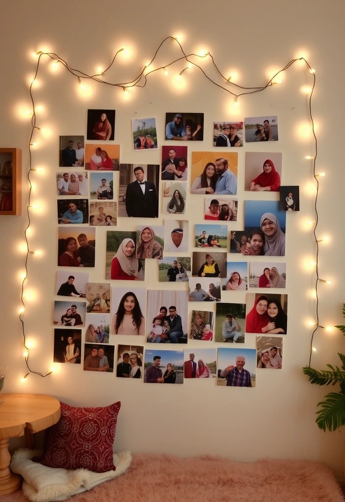 14 Cozy Ramadan Decor Ideas for Heartwarming Family Gatherings (You’ll Wish You Knew #6!) - 9. Memory-Making Photo Wall