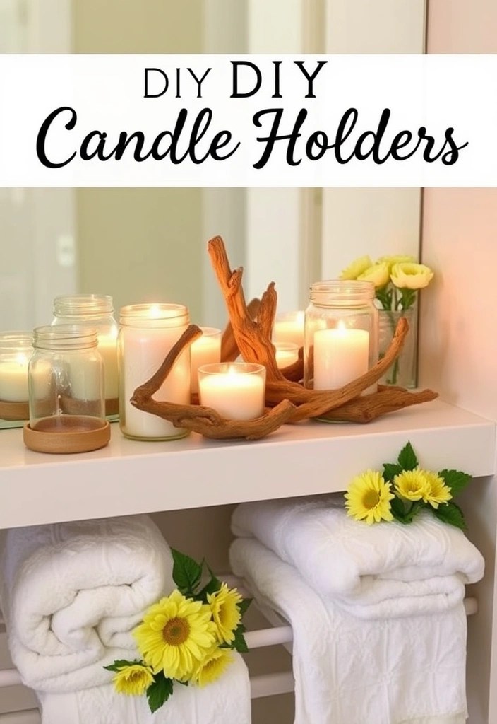 14 Easy DIY Bathroom Decor Projects That'll Transform Your Space (Even Beginners Can Do #7!) - 12. DIY Candle Holders