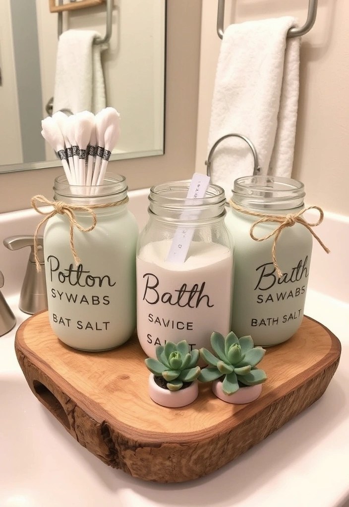 14 Easy DIY Bathroom Decor Projects That'll Transform Your Space (Even Beginners Can Do #7!) - 2. DIY Mason Jar Organizers