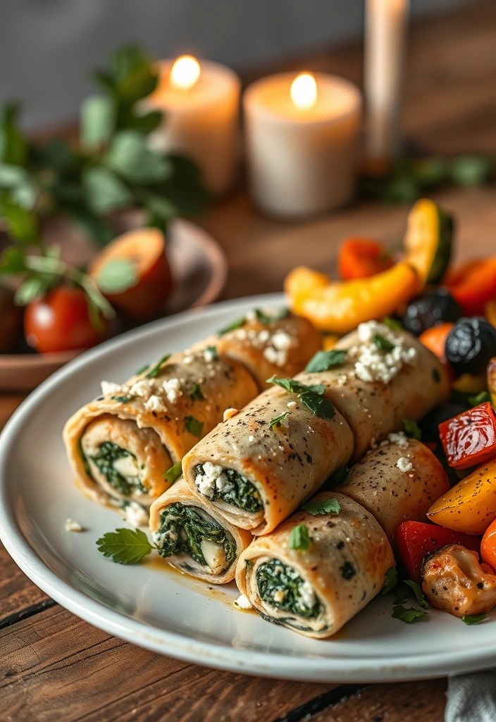 14 Romantic Healthy Meals for Valentine's Day That Are Better Than Chocolate! - 9. Spinach and Feta Stuffed Chicken Rolls