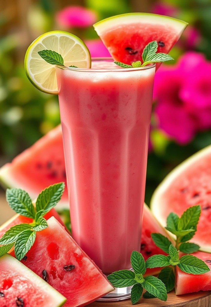 15 Delicious Healthy Smoothies That Will Detox Your Body (You Won't Believe #7!) - 12. Refreshing Watermelon Mint