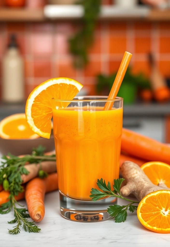 15 Delicious Healthy Smoothies That Will Detox Your Body (You Won't Believe #7!) - 14. Carrot Ginger Glow