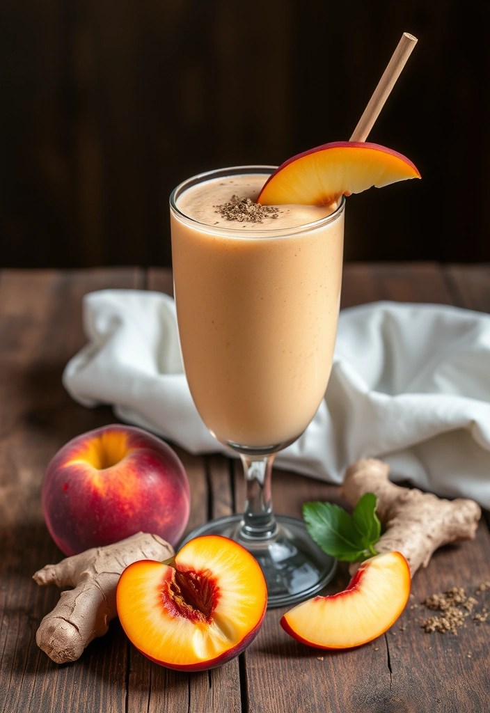 15 Delicious Healthy Smoothies That Will Detox Your Body (You Won't Believe #7!) - 7. Spicy Ginger Peach Detox