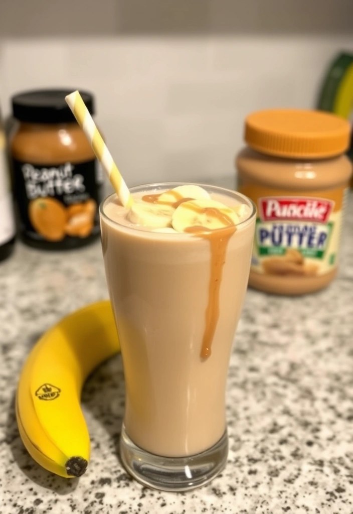 15 Delicious Healthy Smoothies That Will Detox Your Body (You Won't Believe #7!) - 9. Peanut Butter Banana Protein Boost