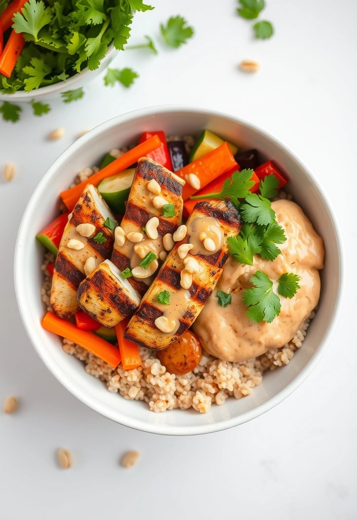 15 Healthy Dinner Recipes You Can Whip Up in 30 Minutes or Less (Your Family Will Love #7!) - 12. Thai Peanut Chicken Bowls