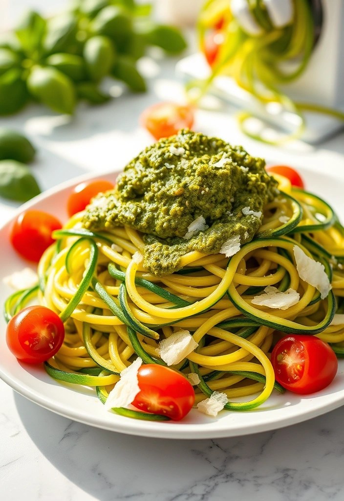 15 Quick and Easy Healthy Dinner Recipes for Busy Weeknights (Say Goodbye to Takeout!) - 11. Zucchini Noodles with Pesto