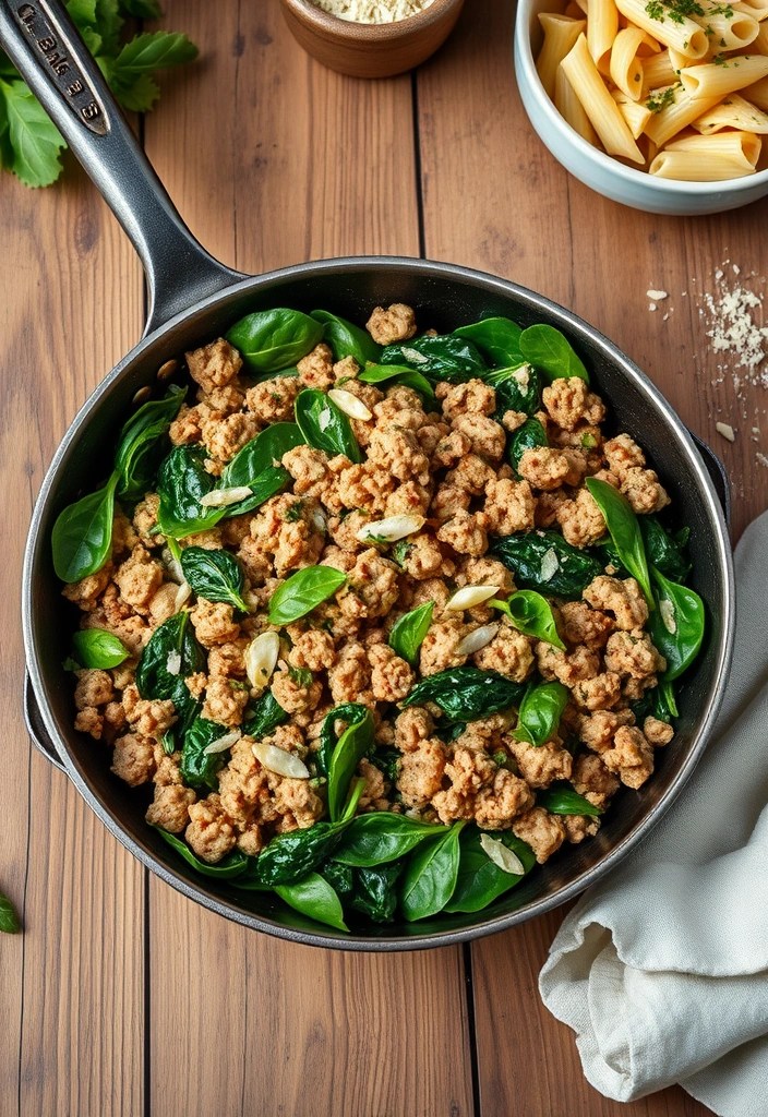 15 Quick and Easy Healthy Dinner Recipes for Busy Weeknights (Say Goodbye to Takeout!) - 5. Turkey and Spinach Skillet