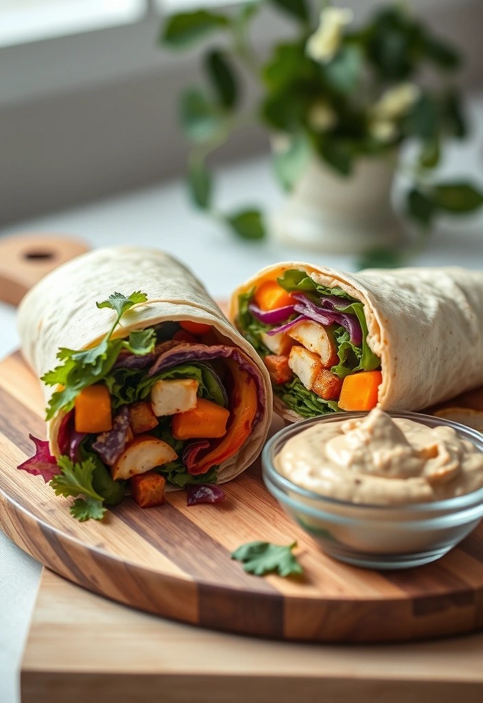 16 Plant-Based Meals That Are So Tasty, You Won't Miss Meat (Especially #3!) - 14. Roasted Vegetable and Hummus Wrap