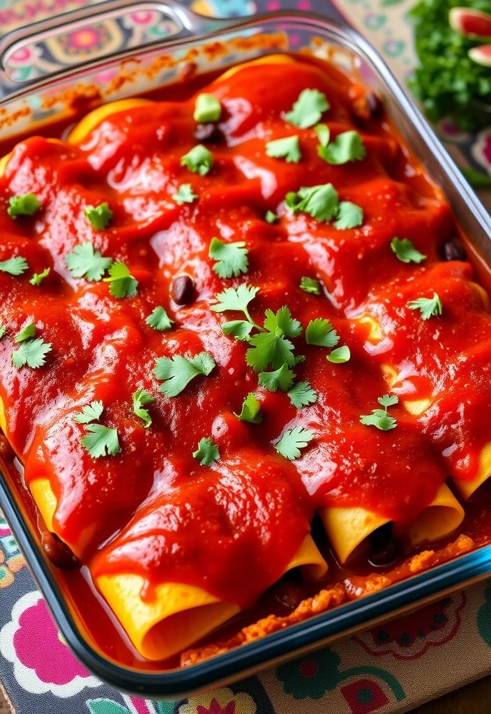 16 Plant-Based Meals That Are So Tasty, You Won't Miss Meat (Especially #3!) - 8. Sweet Potato and Black Bean Enchiladas