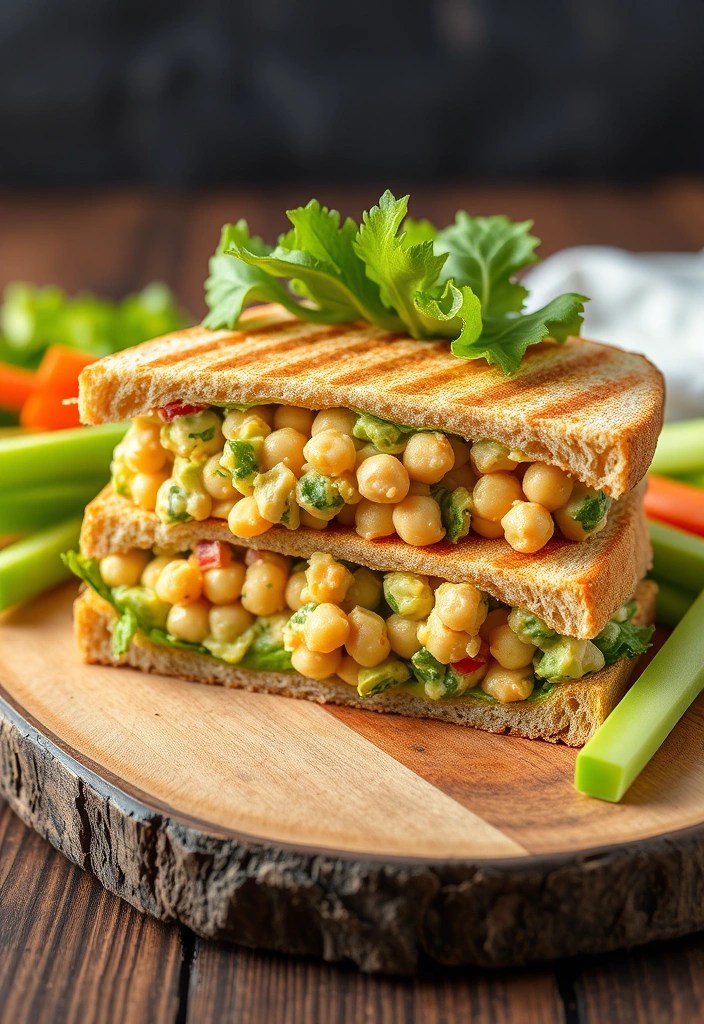 17 Healthy Vegetarian Dinner Recipes That Are Surprisingly Simple! - 15. Avocado Chickpea Salad Sandwich