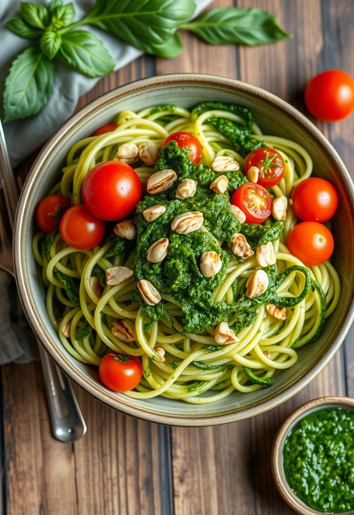 17 Healthy Vegetarian Dinner Recipes That Are Surprisingly Simple! - 3. Zucchini Noodles with Pesto
