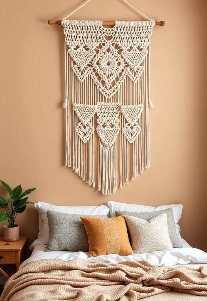 17 Unique Wall Art Ideas to Elevate Your Bedroom Decor (Say Goodbye to Boring Walls!) - 3. DIY Macramé Wall Hangings for a Bohemian Vibe