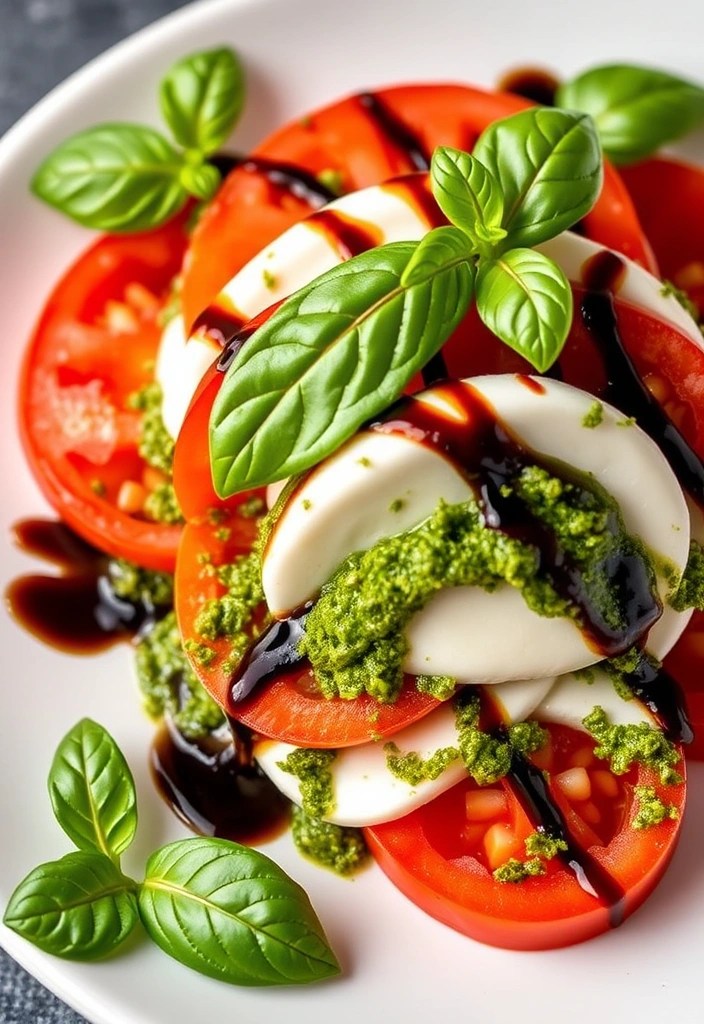 18 Healthy Salad Recipes That’ll Make You Want to Eat Your Greens (Don't Miss #11!) - 9. Caprese Salad with Pesto