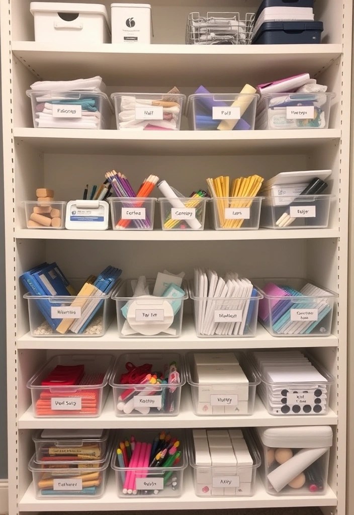 19 Genius Home Office Organization Tips to Declutter Your Space and Boost Your Efficiency! - 13. Use Clear Storage Bins