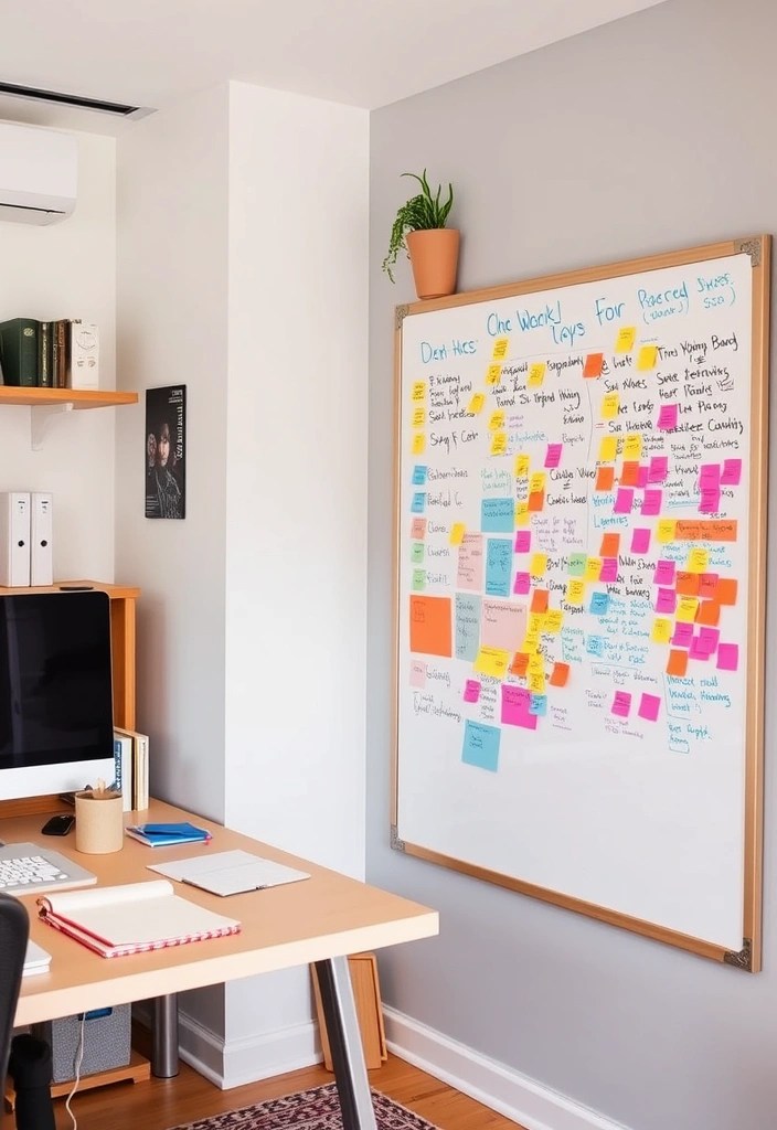 19 Genius Home Office Organization Tips to Declutter Your Space and Boost Your Efficiency! - 18. Use a Whiteboard for Quick Notes