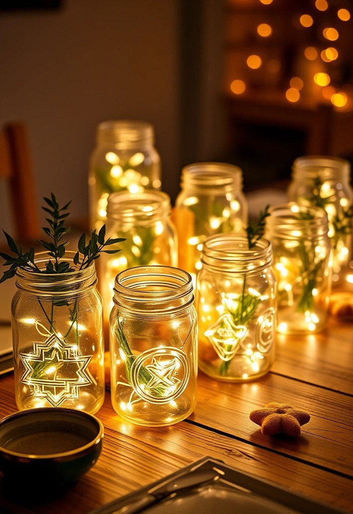 19 Magical Lighting Ideas for Ramadan Decor That Will Set the Perfect Mood! - 1. Twinkling Fairy Lights in Glass Jars
