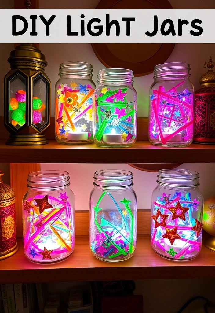 19 Magical Lighting Ideas for Ramadan Decor That Will Set the Perfect Mood! - 18. DIY Light Jars with Personal Touch