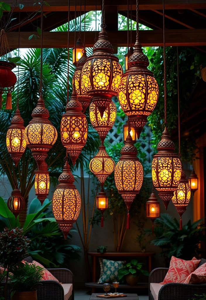 19 Magical Lighting Ideas for Ramadan Decor That Will Set the Perfect Mood! - 2. Elegant Hanging Lanterns