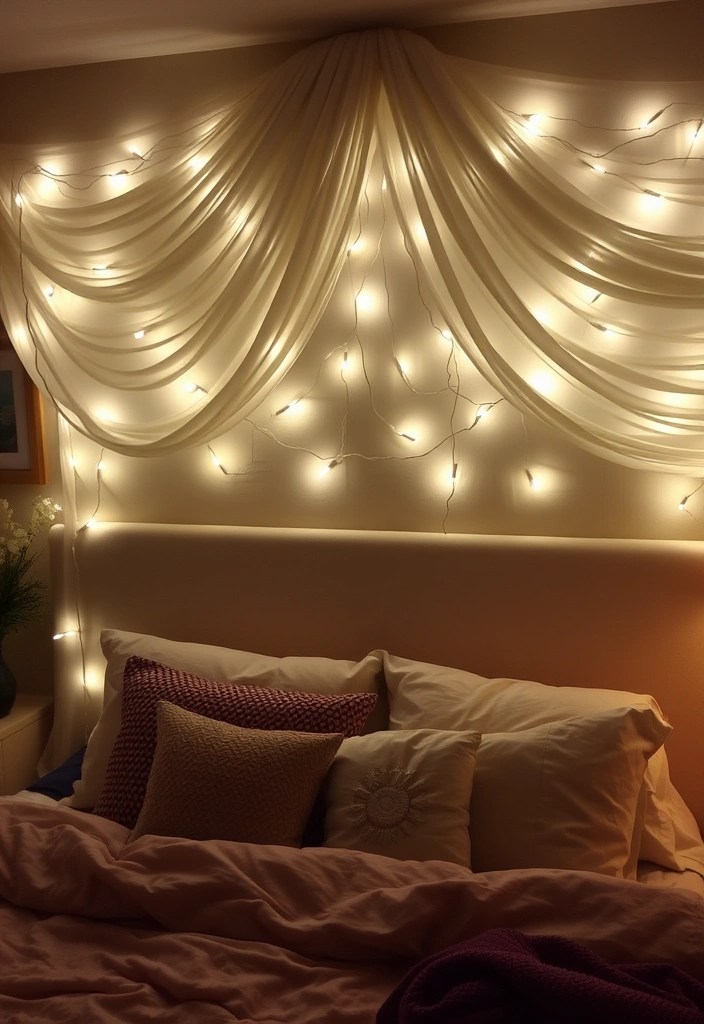 19 Magical Lighting Ideas for Ramadan Decor That Will Set the Perfect Mood! - 8. Decorative String Lights with Fabric