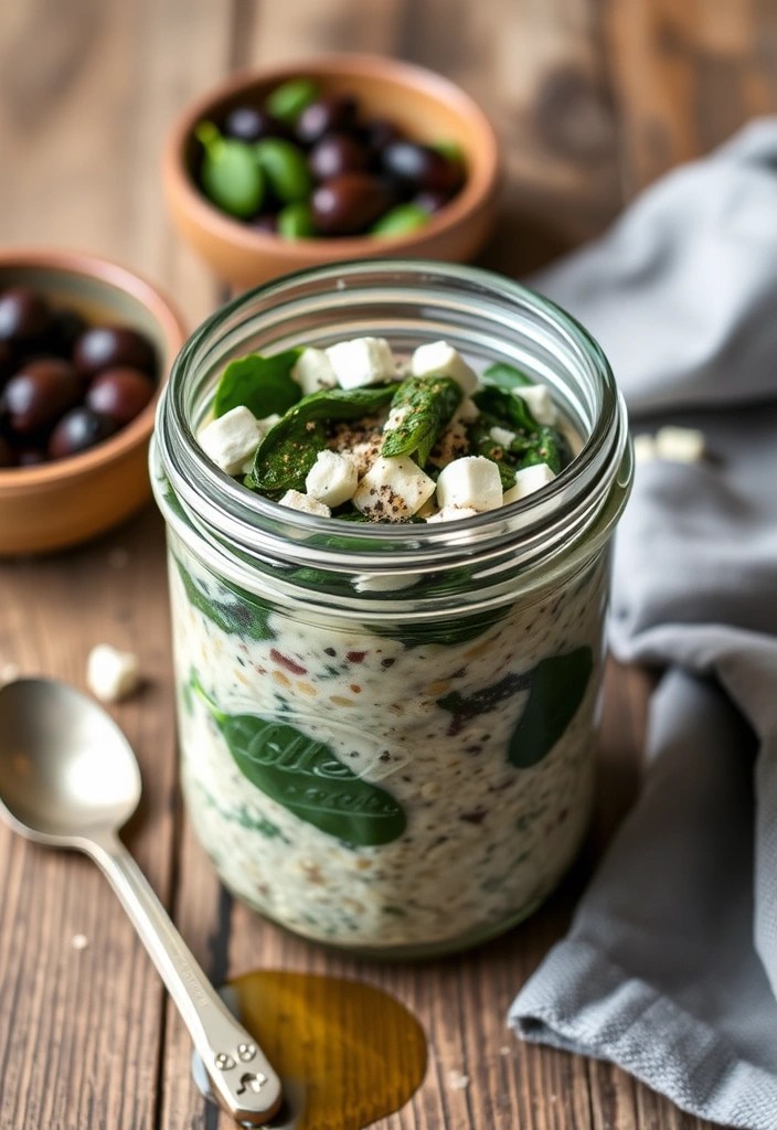 19 Overnight Oats Recipes You’ll Want to Wake Up to Every Morning (Especially #11!) - 19. Savory Spinach and Feta Oats