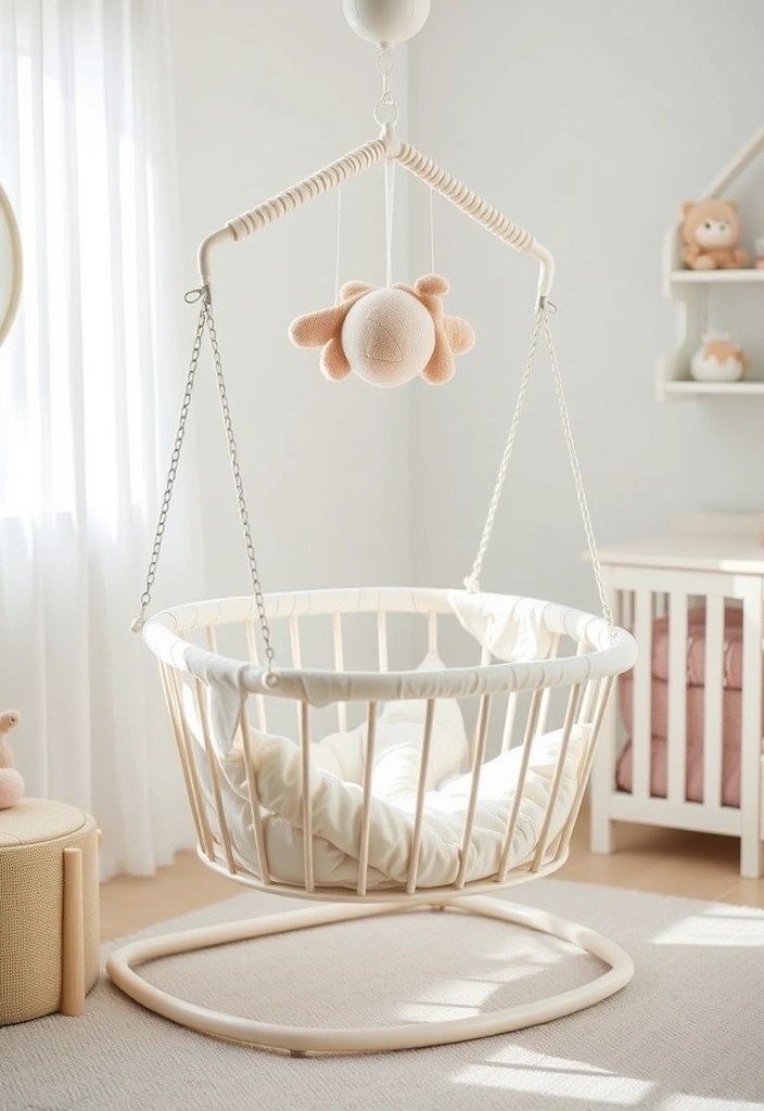 19 Space-Saving Nursery Furniture Ideas That Are Stylish AND Functional (#11 Is a Must-See!) - 17. Space-Saving Cradle Swing