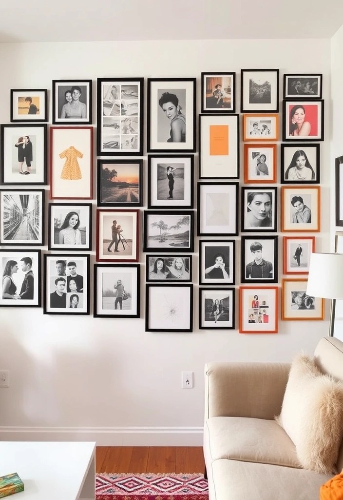 20 Budget-Friendly Ideas to Make Your Small Apartment Living Room Look Chic and Stylish! - 1. Create a Gallery Wall