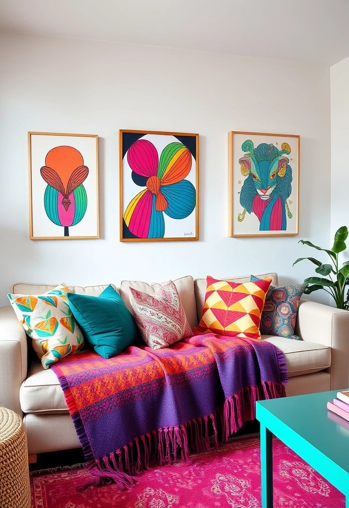 20 Budget-Friendly Ideas to Make Your Small Apartment Living Room Look Chic and Stylish! - 10. Add a Pop of Color with Accessories