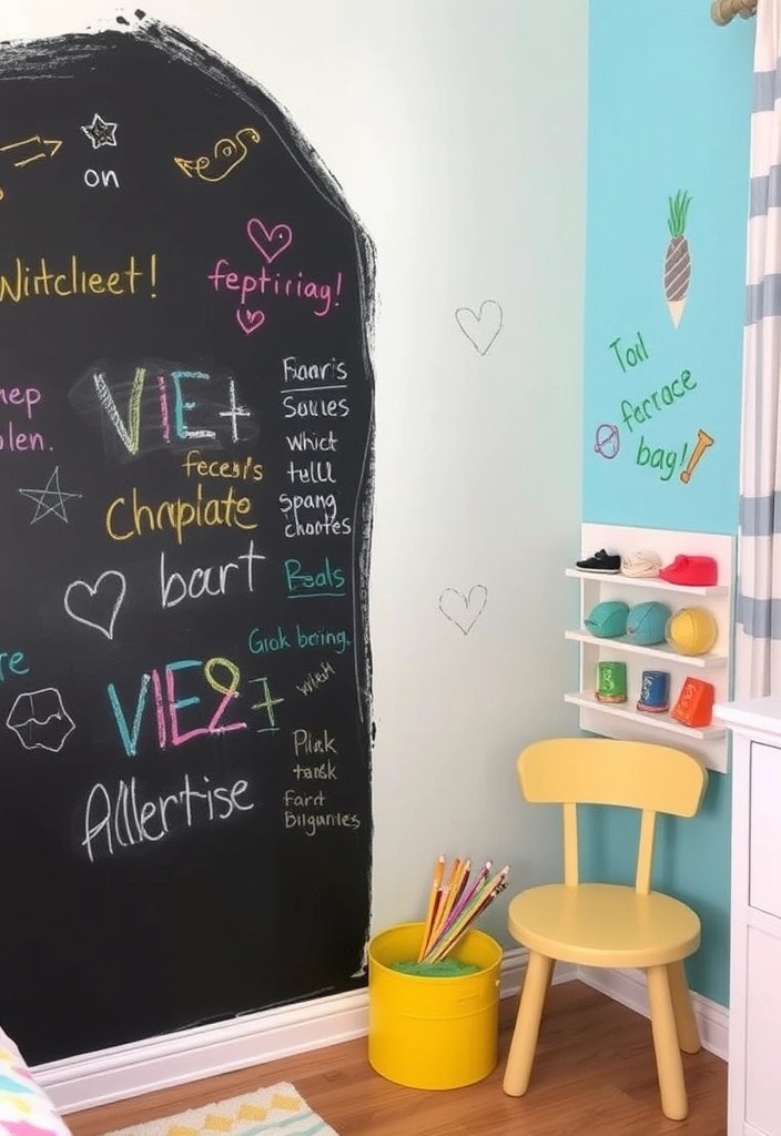 20 Fun Kids Room Decor Ideas That Your Children Will Adore! - 14. Interactive Wall Art