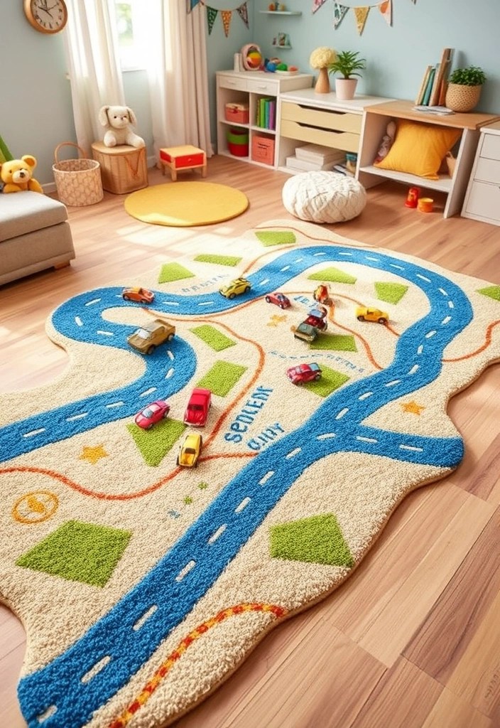 20 Fun Kids Room Decor Ideas That Your Children Will Adore! - 6. Add a Playful Rug