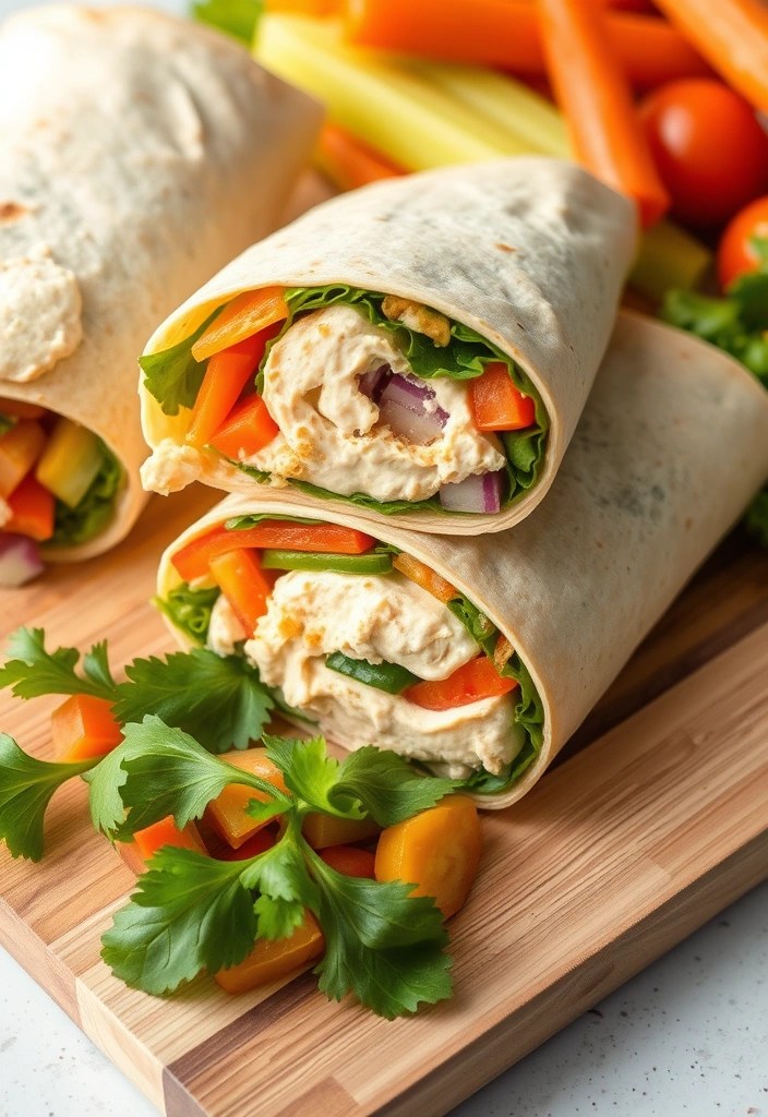 20 Quick Healthy Dinner Recipes for Busy Nights (You Won't Believe #9!) - 19. Vegetable and Hummus Wrap
