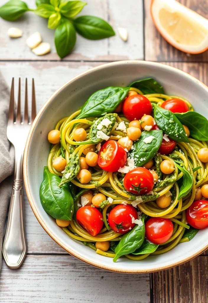 20 Quick Healthy Dinner Recipes for Busy Nights (You Won't Believe #9!) - 20. Pesto Chickpea Pasta