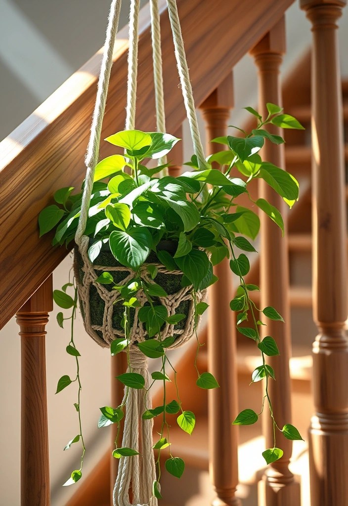21 Beautiful Plants Perfect for Your Stairs (Greenery Goals Achieved!) - 1. Pothos (Epipremnum aureum)