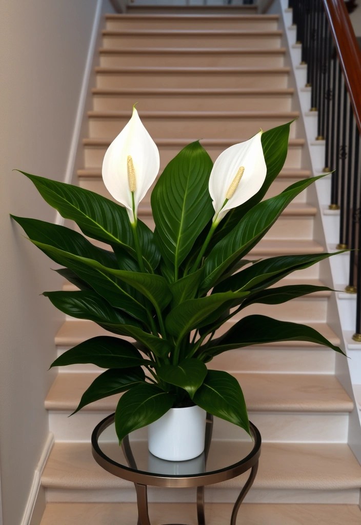 21 Beautiful Plants Perfect for Your Stairs (Greenery Goals Achieved!) - 5. Peace Lily (Spathiphyllum)