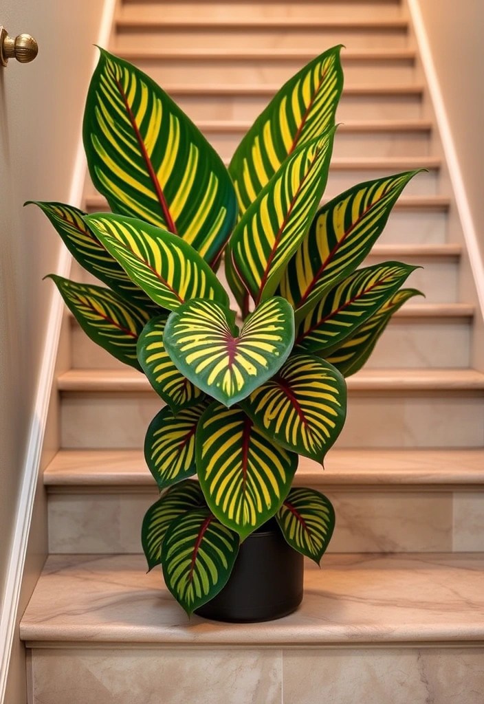 21 Beautiful Plants Perfect for Your Stairs (Greenery Goals Achieved!) - 9. Calathea (Calathea spp.)