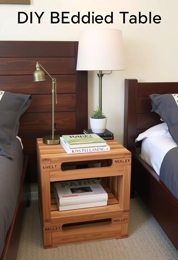 21 Dreamy Bedroom Makeovers That Cost Less Than $100 (You Won't Believe #7!) - 14. DIY Bedside Table: Craft Your Own