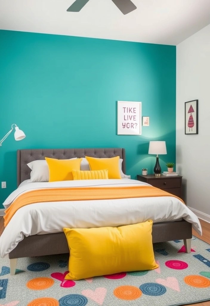 21 Dreamy Bedroom Makeovers That Cost Less Than $100 (You Won't Believe #7!) - 6. Color Pop: Bold Accents