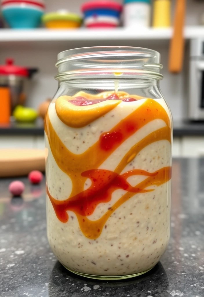 25 Quick Healthy Breakfasts You Can Make in Under 10 Minutes (Perfect for Rushed Mornings!) - 14. Peanut Butter and Jelly Overnight Oats