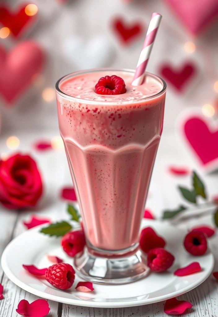 7 Love Potion Smoothies for a Healthy Valentine's Day (You’ll Want #3!) - 1. Raspberry Rose Love Potion Smoothie