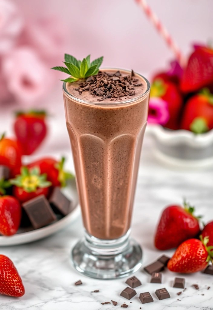 7 Love Potion Smoothies for a Healthy Valentine's Day (You’ll Want #3!) - 2. Chocolate-Covered Strawberry Smoothie