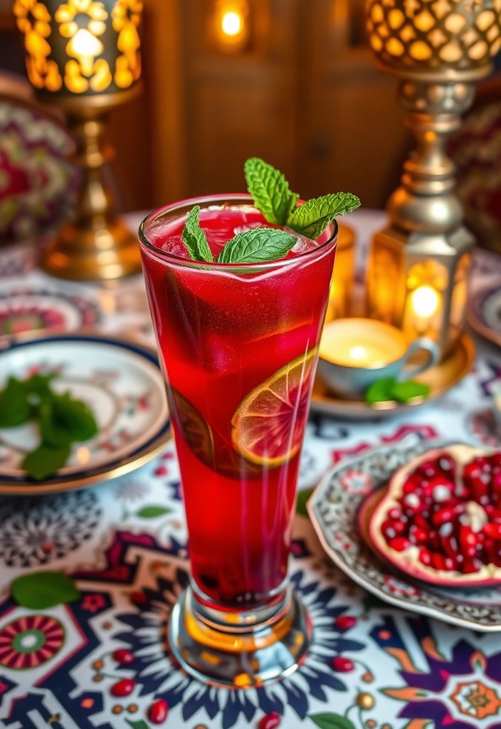 8 Homemade Healthy Ramadan Drinks to Spice Up Your Iftar (Don't Miss #5!) - 4. Pomegranate Mint Cooler