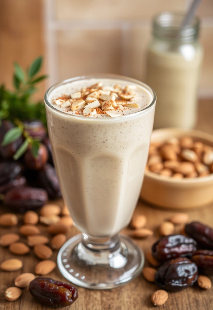 8 Homemade Healthy Ramadan Drinks to Spice Up Your Iftar (Don't Miss #5!) - 7. Date and Almond Smoothie